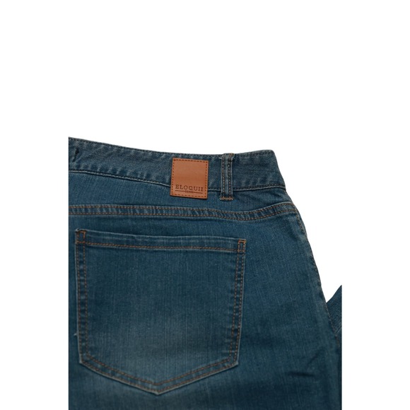 Eloquii wide leg high rise‎ jeans boho hippie fringe embroidery sz 16 - Picture 7 of 8